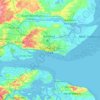 Topografische kaart Southend-on-Sea, hoogte, reliëf