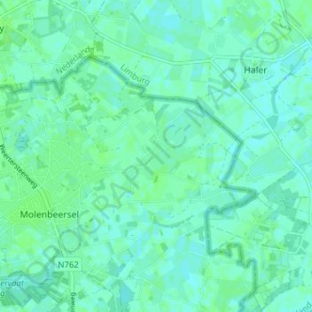 Topografische kaart Groot-Beersel, hoogte, reliëf