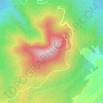 Topografische kaart Mount Samat, hoogte, reliëf