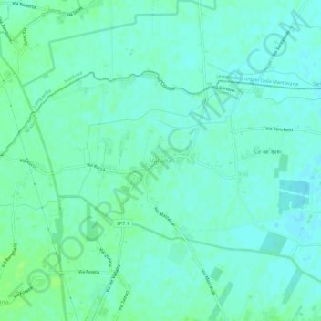 Topografische kaart Vallalta, hoogte, reliëf