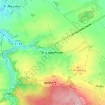 Topografische kaart Herzogswalde, hoogte, reliëf