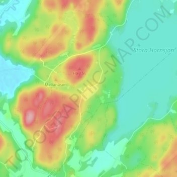 Topografische kaart Stättared, hoogte, reliëf