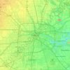 Topografische kaart Houston, hoogte, reliëf