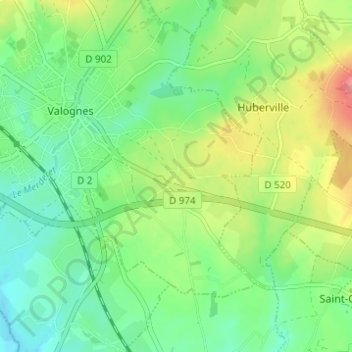 Topografische kaart La Victoire, hoogte, reliëf