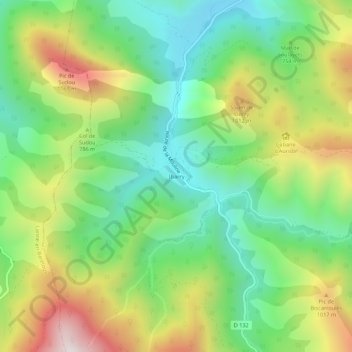 Topografische kaart Ibarry, hoogte, reliëf