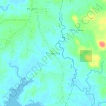 Topografische kaart Pangpang, hoogte, reliëf
