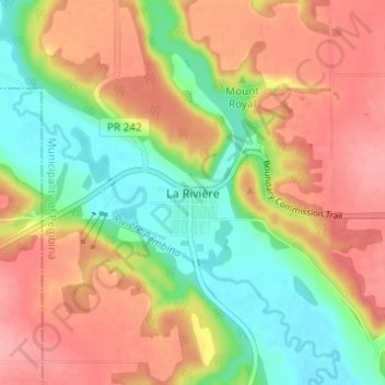 Topografische kaart La Rivière, hoogte, reliëf