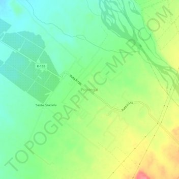 Topografische kaart Pichingal, hoogte, reliëf