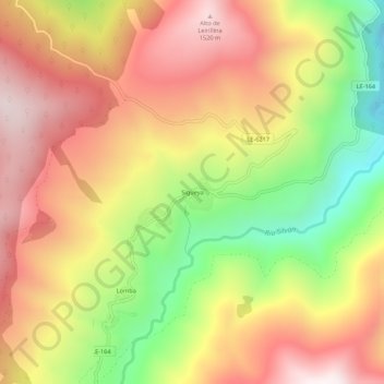 Topografische kaart Sigüeya, hoogte, reliëf