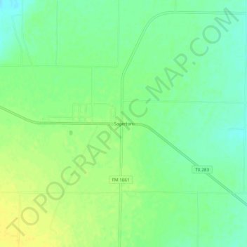 Topografische kaart Sagerton, hoogte, reliëf