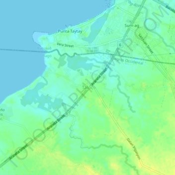 Topografische kaart Taloc, hoogte, reliëf