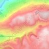 Topografische kaart دير القمر, hoogte, reliëf