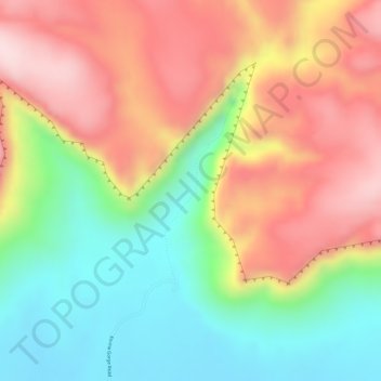 Topografische kaart Emma Gorge, hoogte, reliëf