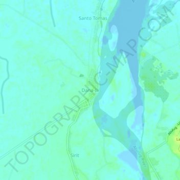 Topografische kaart Dana-Ili, hoogte, reliëf