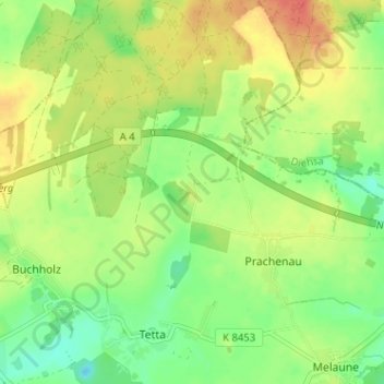 Topografische kaart Margarethenhof, hoogte, reliëf