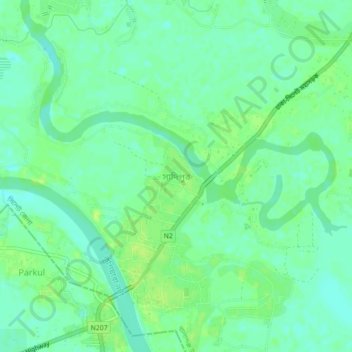 Topografische kaart Sadipur, hoogte, reliëf