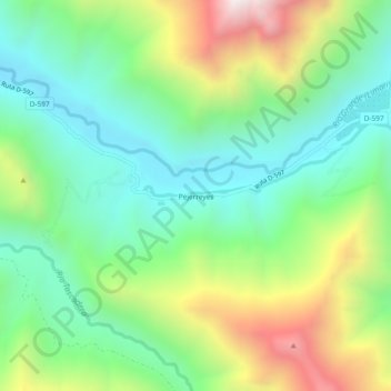 Topografische kaart Pejerreyes, hoogte, reliëf