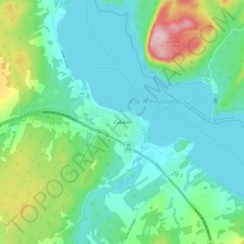 Topografische kaart Cabano, hoogte, reliëf