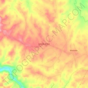 Topografische kaart SANTA ROSA, hoogte, reliëf