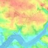 Topografische kaart Kergour, hoogte, reliëf