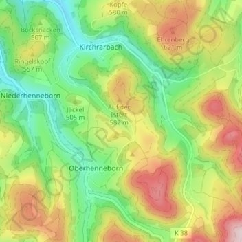 Topografische kaart Sellmecke, hoogte, reliëf