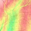 Topografische kaart Indianapolis, hoogte, reliëf
