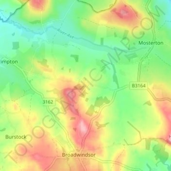 Topografische kaart Littlewindsor, hoogte, reliëf