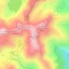 Topografische kaart les Picardes, hoogte, reliëf