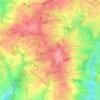 Topografische kaart Les Coussières, hoogte, reliëf