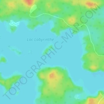 Topografische kaart Lac Labyrinthe, hoogte, reliëf