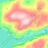 Topografische kaart Røseknuten, hoogte, reliëf