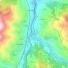 Topografische kaart Corneyana, hoogte, reliëf