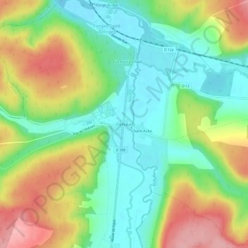 Topografische kaart Clairvaux, hoogte, reliëf