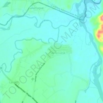 Topografische kaart Purok 1, hoogte, reliëf