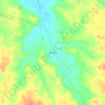Topografische kaart El Cuchi, hoogte, reliëf