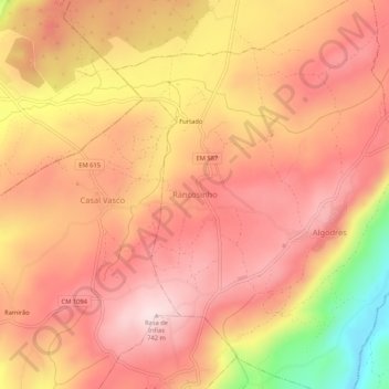 Topografische kaart Rancosinho, hoogte, reliëf