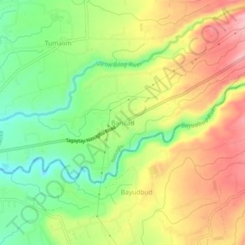 Topografische kaart Banilad, hoogte, reliëf