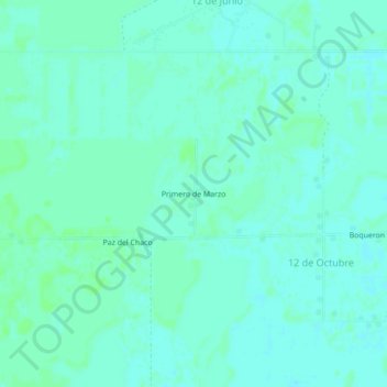 Topografische kaart Primero de Marzo, hoogte, reliëf