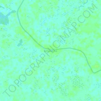 Topografische kaart Sincelejito, hoogte, reliëf