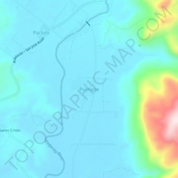 Topografische kaart Purnaga, hoogte, reliëf