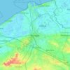 Topografische kaart Brugge, hoogte, reliëf