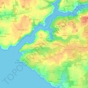 Topografische kaart Bel-Air, hoogte, reliëf
