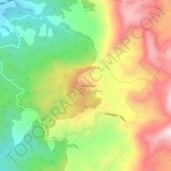 Topografische kaart Santa Rosa, hoogte, reliëf