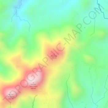 Topografische kaart Cariliao, hoogte, reliëf