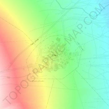 Topografische kaart شهداد, hoogte, reliëf