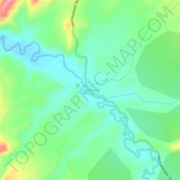 Topografische kaart Paletara, hoogte, reliëf