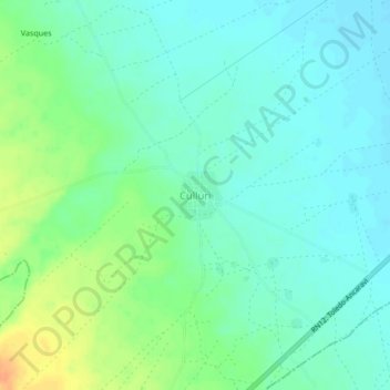 Topografische kaart Culluri, hoogte, reliëf