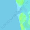 Topografische kaart Kodi beach, hoogte, reliëf