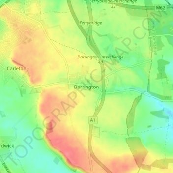 Topografische kaart Darrington, hoogte, reliëf