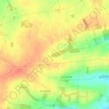 Topografische kaart Le Buisson Long, hoogte, reliëf